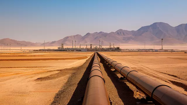 Pipelines running towards an oil depot