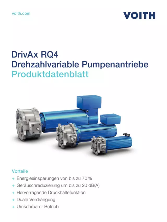 DrivAx RQ4 Drehzahlvariable Pumpenantriebe | Produktdatenblatt