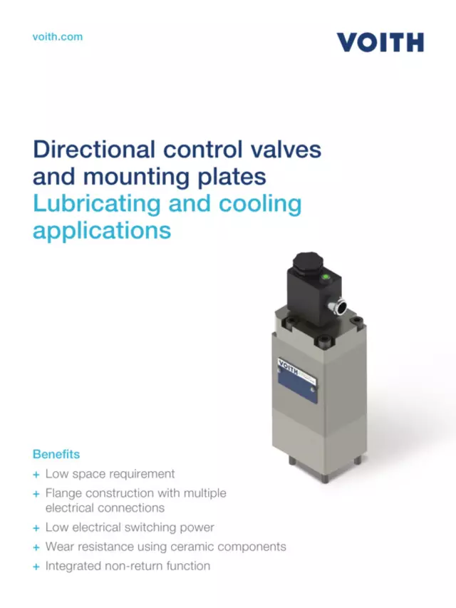 Directional control valves and mounting plates | Lubricating and cooling
applications