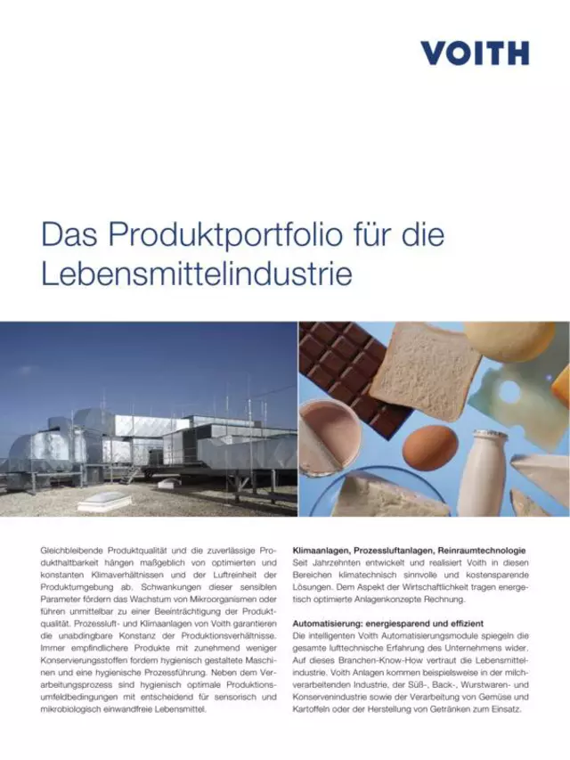 Das Produktportfolio für die Lebensmittelindustrie