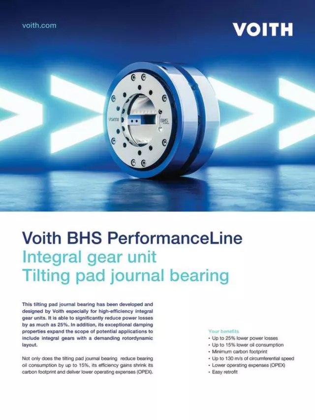 Voith BHS PerformanceLine | Integral gear unit Tilting pad journal bearing