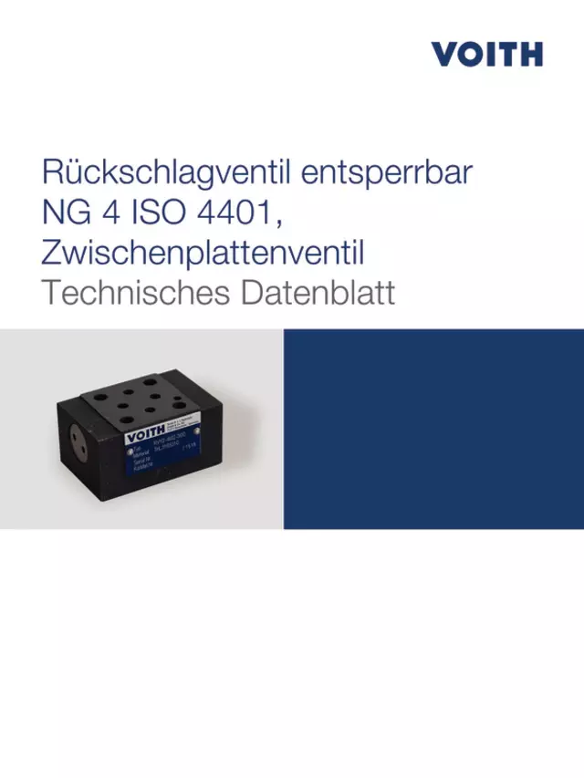 Rückschlagventil entsperrbar NG 4 ISO 4401, Zwischenplattenventil