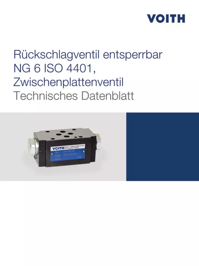 Rückschlagventil entsperrbar NG 6 ISO 4401, Zwischenplattenventil