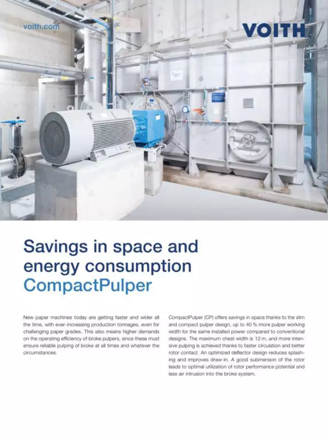 Savings in space and energy consumption – CompactPulper
