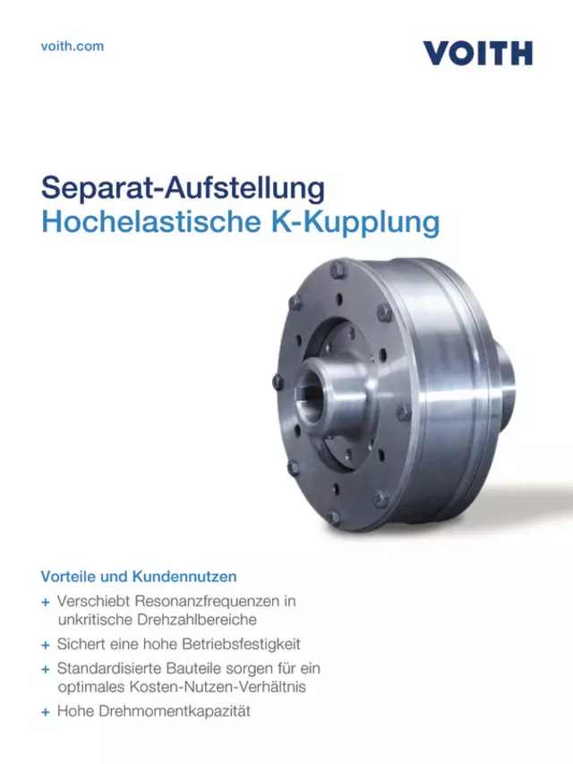 Hochelastische K-Kupplung - Separat-Aufstellung