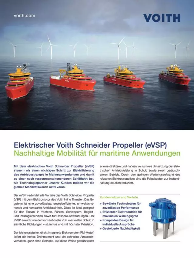 Elektrischer Voith Schneider Propeller (eVSP) | Nachhaltige Mobilität für maritime Anwendungen