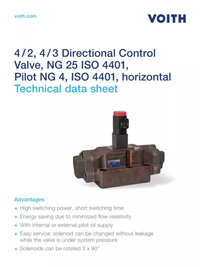 4/2, 4/3 Directional Control Valve, NG 25 ISO 4401, Pilot NG 4, ISO 4401, horizontal