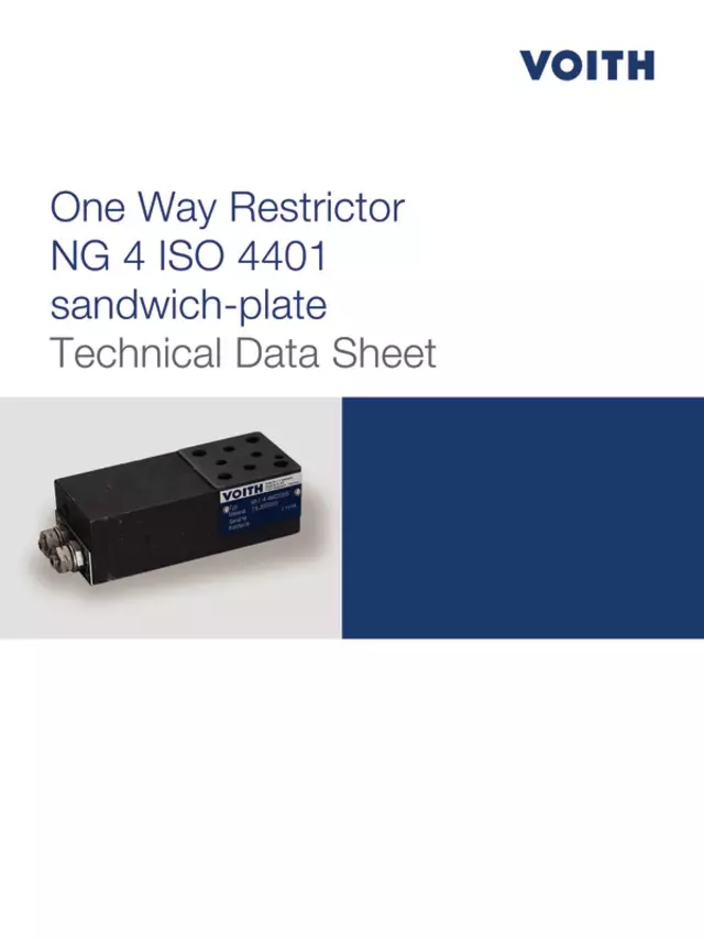 One Way Restrictor NG 4 ISO 4401 sandwich-plate