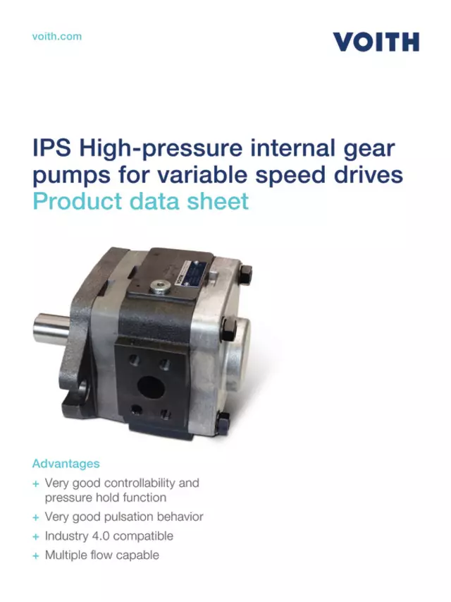 IPS High-pressure internal gear pumps for variable speed drives