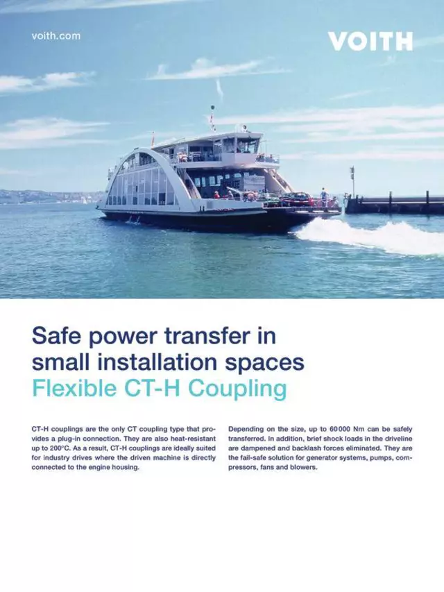 Safe power transfer in small installation spaces  | CT-H Coupling for Marine