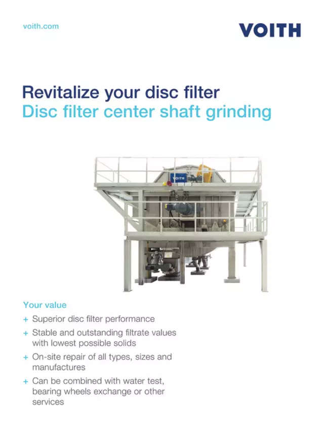 Disc filter center shaft grinding