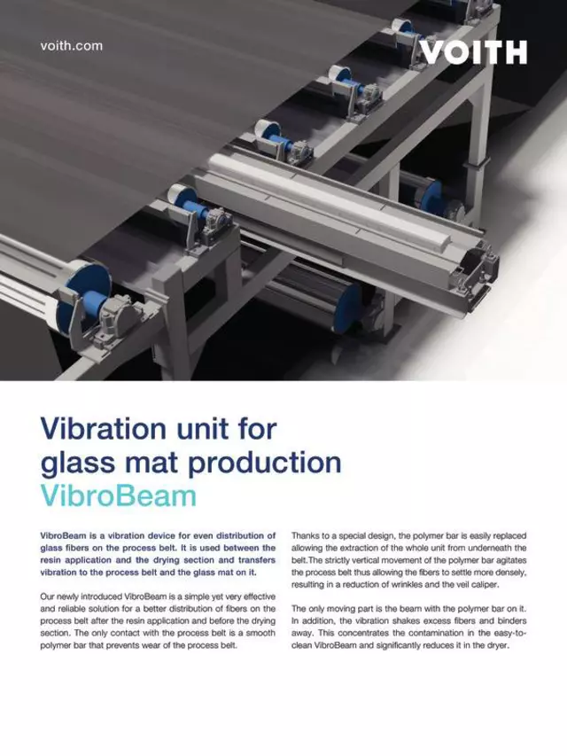 Vibration unit for glass mat production - VibroBeam
