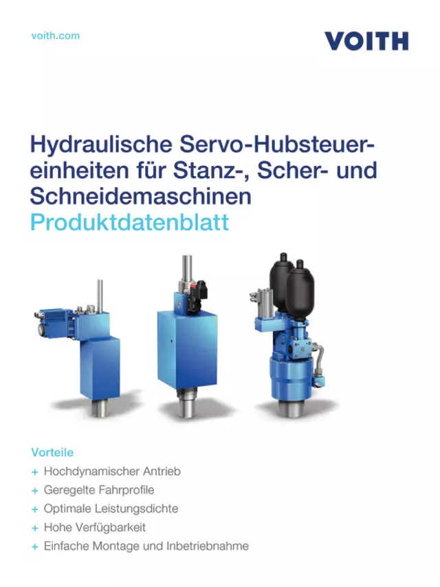 Hydraulische Servo-Hubsteuereinheiten für Stanz-, Scher- und Schneidemaschinen