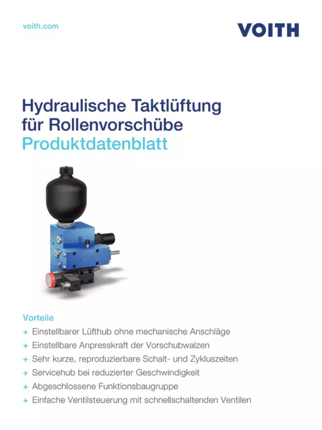 Hydraulische Taktlüftung für Rollenvorschübe