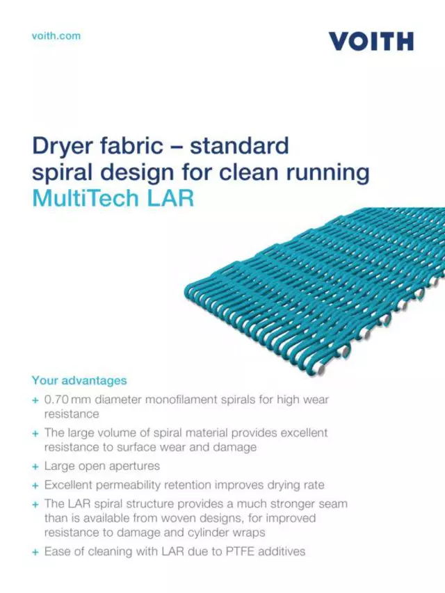 Dryer fabric – standard spiral design for clean running