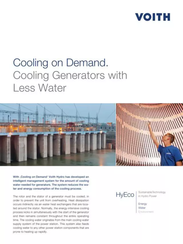 Cooling on demand. Cooling Generators with Less Water