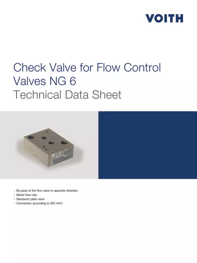 Check Valve for Flow Control Valves NG 6