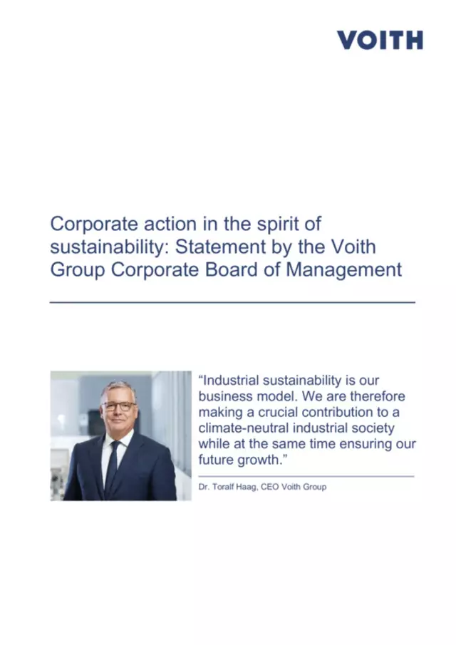 Statement by the Voith Group Corporate Board of Management