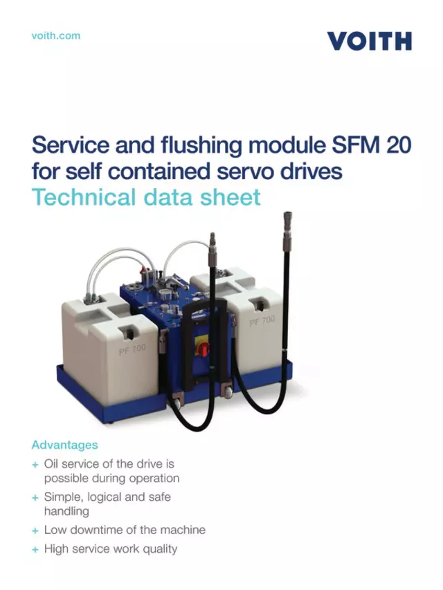 Service and flushing module SFM 20 for self contained servo drives