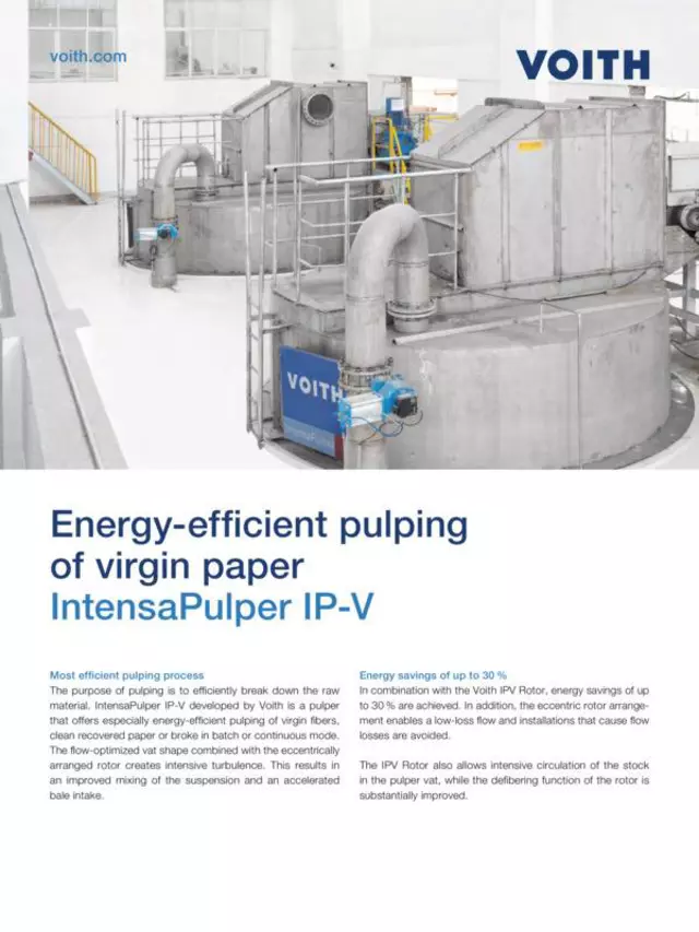 Energy-efficient pulping of virgin paper – IntensaPulper IP-V