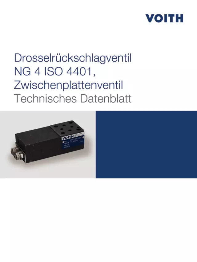 Drosselrückschlagventil NG 4 ISO 4401, Zwischenplattenventil