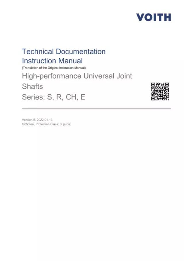 Universal Joint Shafts. Instruction Manual