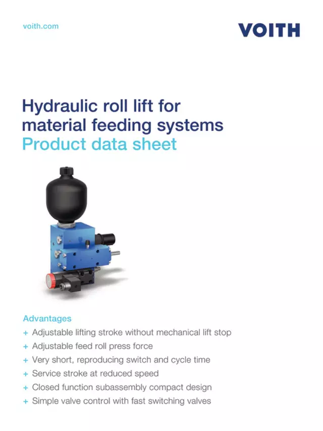 Hydraulic roll lift for material feeding systems