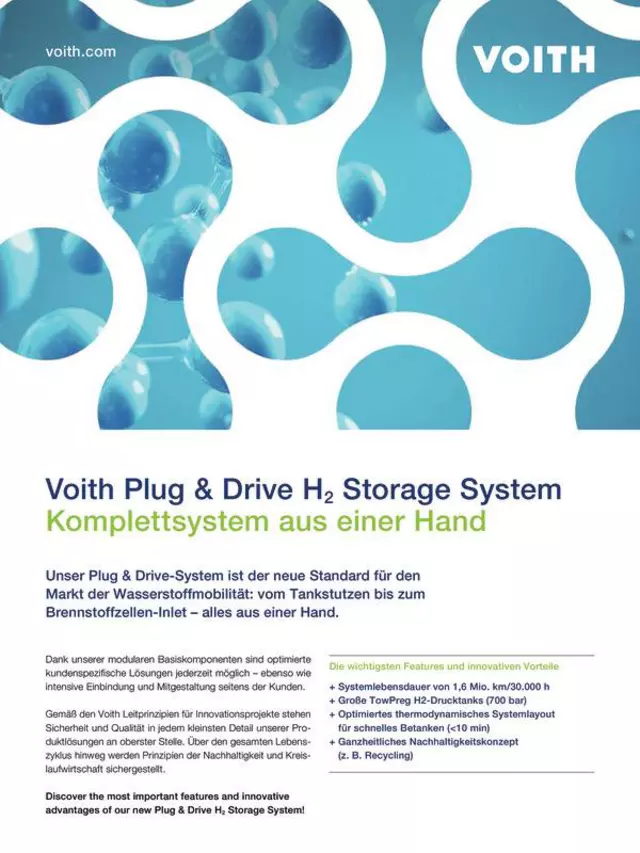 Voith Plug & Drive H2 Storage System - Komplettsystem aus einer Hand