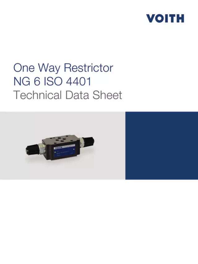 One Way Restrictor NG 6 ISO 4401