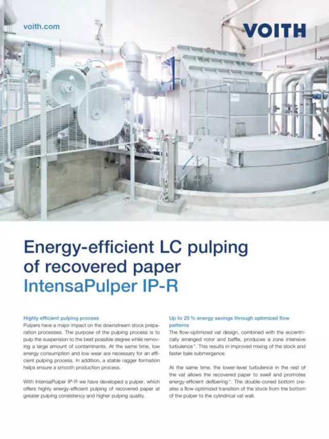 Energy-efficient LC pulping of recovered paper – IntensaPulper IP-R