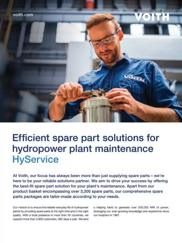 Efficient spare part solutions for hydropower plant maintenance | HyService one pager