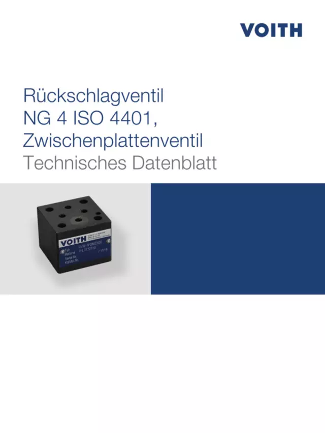 Rückschlagventil NG 4 ISO 4401, Zwischenplattenventil