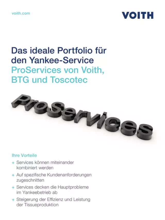 ProServices von Voith, BTG und Toscotec