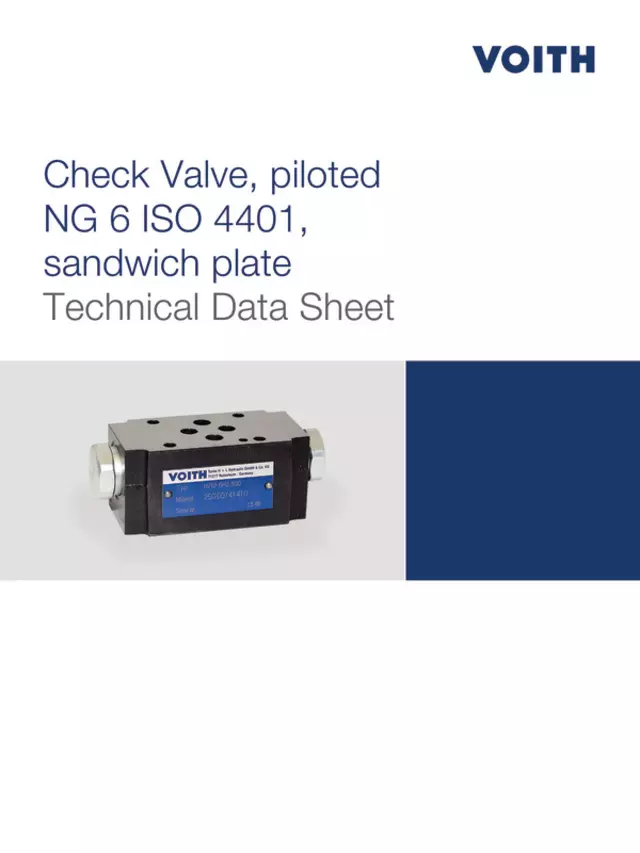 Check Valve, piloted NG 6 ISO 4401, sandwich plate