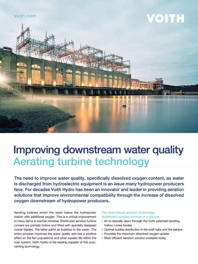 Improving downstream water quality - Aerating turbine technology