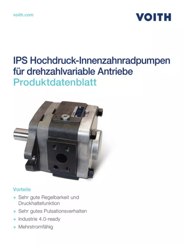 IPS Hochdruck-Innenzahnradpumpen für drehzahlvariable Antriebe