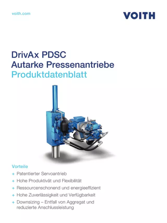 DrivAx PDSC Autarke Pressenantriebe | Technisches Datenblatt
