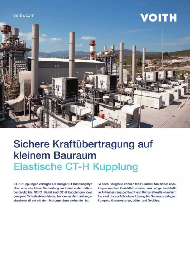 Sichere Kraftübertragung auf kleinem Bauraum | CT-H Kupplung für die Energieerzeugung