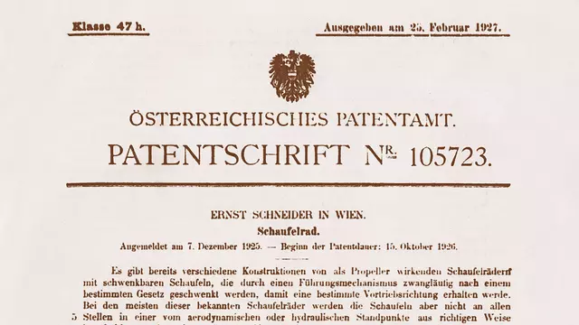 The Austrian patent granted for a “Blade wheel” on February 25, 1927