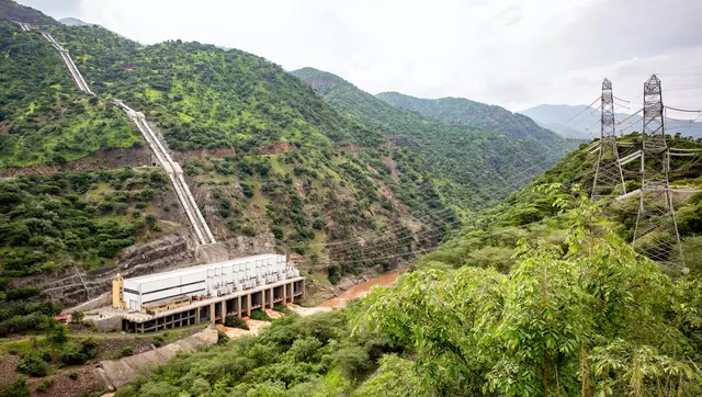 Speicherkraftwerk Gilgel Gibe II in Äthiopien mit einer Gesamtleistung von 420 MW<BR> 