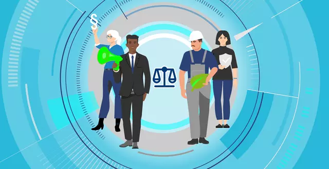 Employees and customer finalizing a contract