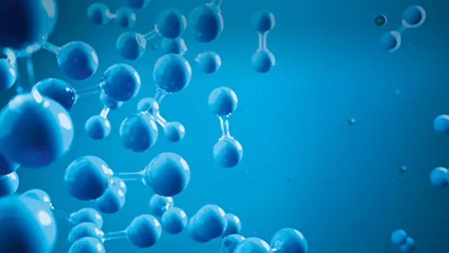 Wasserstoff dargestellt als Molek&uuml;le