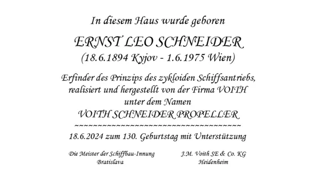 Geburt Ernst Schneider